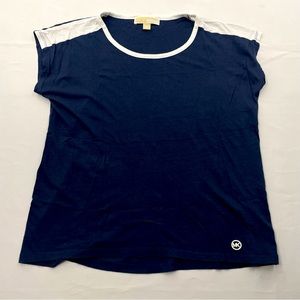 Michael Kors Blue And White Sleevless Small Shirt